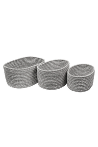 Product Καλάθια Βαμβακερά Γκρι Σετ 3 τεμ. "Έθνικ" base image