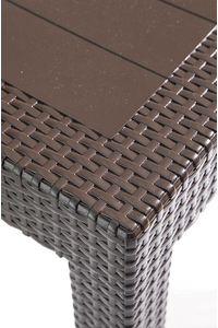 Product Plastic Rattan Table 90x90x75cm Brown base image