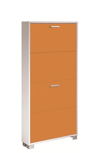 Product Παπουτσοθήκη Με 4 Πόρτες Λευκό/Πορτοκαλί base image