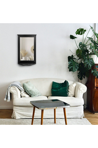 Product Wooden Mirror Black With Shelf 54x14x84cm base image