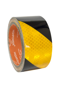 Product Self-Adhesive Reflective Tape Yellow - Black 50mmX5m Highpower HP-1395 base image