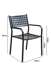 Product Black Metal Stackable Armchair 54x51x84cm base image